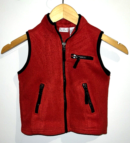 TKS Cálido Chaleco de Vellón Bolsillos con Cremallera Extendidos Tiradores con Cremallera - Rojo - Niño Pequeño Talla 3T - Imagen 1 de 11