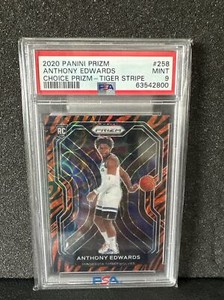 2020-21 Panini Prizm Anthony Edwards Tiger Prizm Rookie RC #258 PSA 9 POP 19 SSP