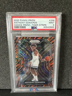 2020-21 Panini Prizm Anthony Edwards Tiger Prizm Rookie RC #258
