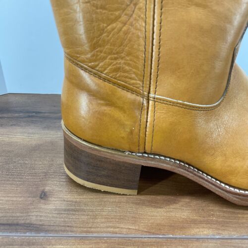 Vintage Sears Brown Tan Leather Men’s Size 10 D Western Campus Boots Engineer - Picture 14 of 24