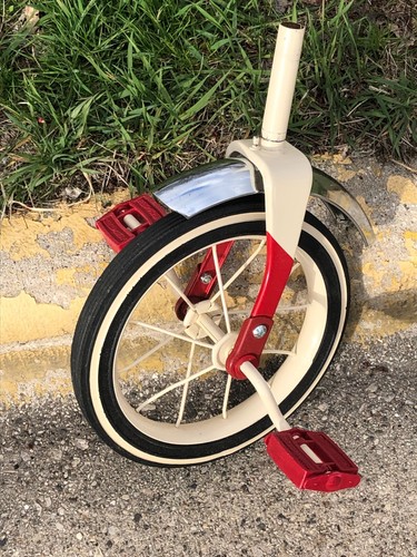 Radio Flyer for Duel Deck Trike 11 3/4" Front Wheel Assembly Beige Rim Tricycle
