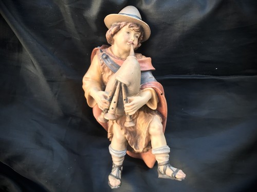 DUDELSACK Junge HOLZ Krippe Grödner Tal Krippenfigur Bagpipes cornemuse - Bild 2 von 7
