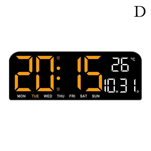 Digital Wall Clock Led Alarm Temperature Humidity Large Display Mode Night C6H2 - Picture 12 of 12