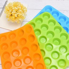 Vassoio padella 24 cavità silicone mini cupcake biscotti forno stampo muffin tazza:
