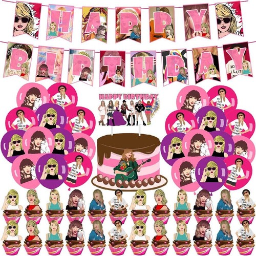Rosa Tay lor Swi ft Kinder Mädchen Jungen Geburtstagsdeko Tischdeko Tortendekoፐ