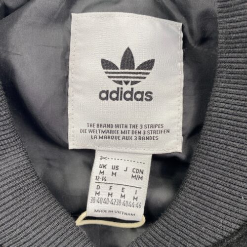 Adidas SST Oversized Snap Varsity Jacket Women’s Size M Black White IR5519 - Picture 12 of 15