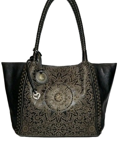 BRIGHTON FERRARA COLL. RAFAELA 3D MESSING NIETEN BRONZE MEDAILLON BEUTELTASCHE 460 $ - Bild 8 von 22