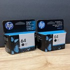 HP - 64 Black Ink Cartridge - 2 Units - Exp: 2022