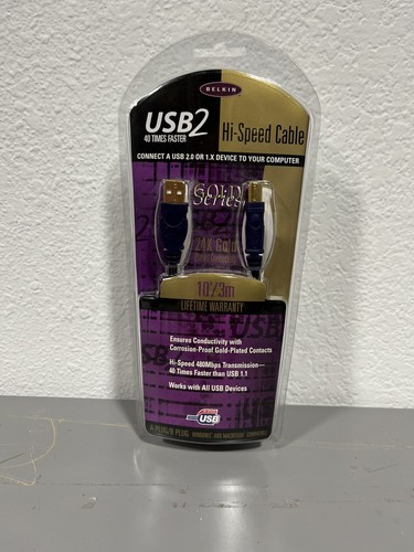 Belkin Gold Series High-Speed USB 2.0 Kabel 10 Fuß Neu im Karton - Bild 1 von 3