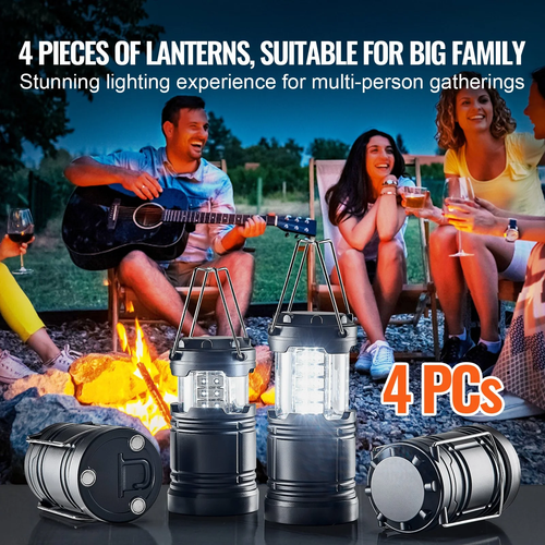 VEVOR LED Camping Lanterns Collapsible Battery Powered Camping Lights Set of 4 - Picture 5 of 12