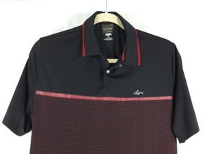Greg-Norman-Tasso-Elba-Play-Dry-Short-Sl-Polo-Golf-Shirt-Black-Red-Pattern-Xl