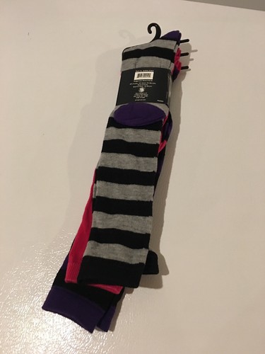 Chatties knee high TUBE SOCKS size 9-11 Womans Teen - 3 pair Striped - Picture 3 of 5