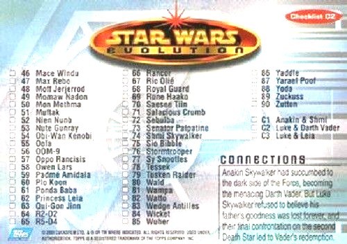 STAR WARS EVOLUTION BASE / BASIC CARDS 1 TO 90 or C1 TO C3 BY TOPPS CHOOSE - Picture 108 of 110