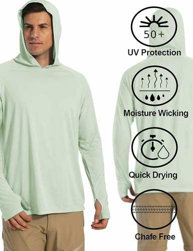 UPF50+ Camicie UV da uomo protezione solare outdoor pesca maniche lunghe casual T - Foto 150 di 159