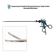 Laparoscopic Intestinal Grasping Forceps Single Action Reusable Ratcheted