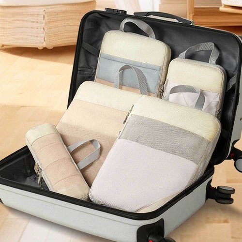 6 Stück Kompression Packwürfel Leicht Gepäck Reise Organizer Aufbewahrungstasche - Bild 47 von 54