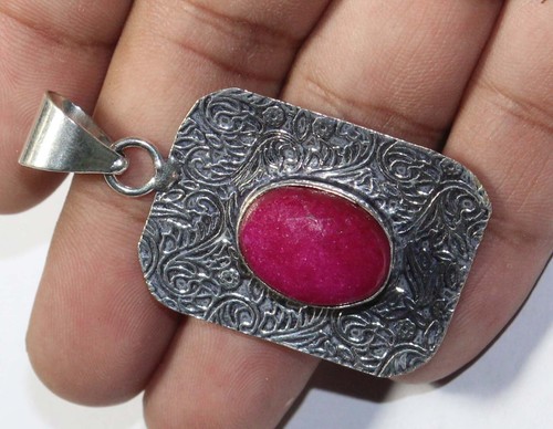 Pink Onyx Oval Shape Handmade Gemstone Pendant Jewelry Pendant Size 1.5 Inches - Picture 3 of 4