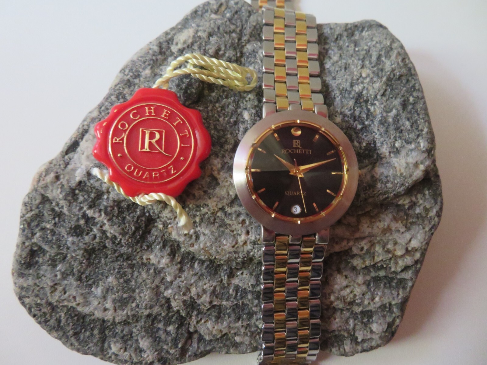 Montre Rare ROCHETTI plaquée or pour costume de mariage et soirée