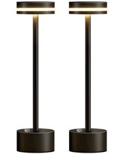 Cordless Table Lamp Set of 2, Battery Powered LED Desk Lamp Black 2 Pack