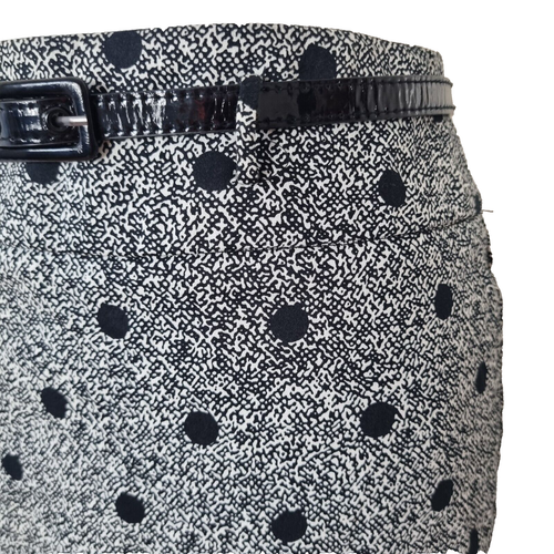 Review Women's Black & White Pencil Skirt Size AU 8 w/ Belt Polka Dot - Picture 4 of 11