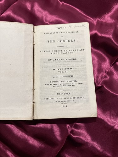 Antique Sunday School Bible 1844 The Gospels by Alert Barnes Volume 2 - Picture 2 of 6
