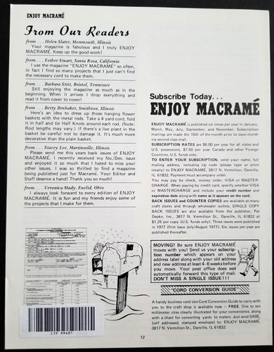 Macrame Instructions - Enjoy Macrame - Lot of 3 Booklets - 1981 - Picture 6 of 7