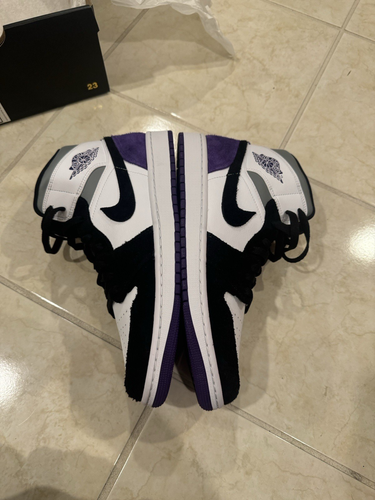 Nike Air Jordan 1 Mid SE "Varsity Court Purple" 852542-105 Herren 10,5 Neu Wildleder - Bild 4 von 6