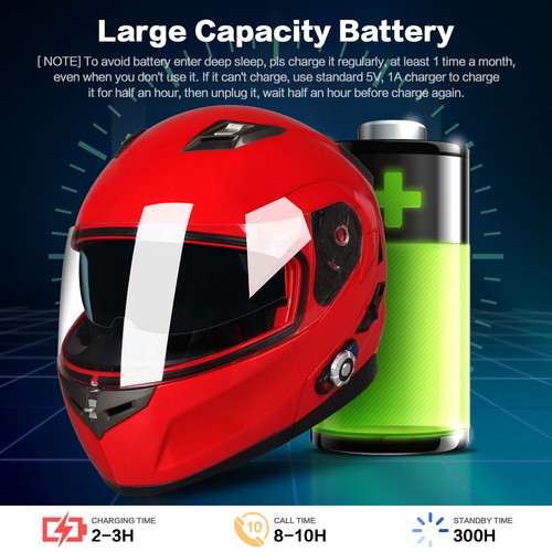 DOT Casco de Motocicleta Cara Completa Doble Visera Bluetooth Auriculares Intercomunicador + Guantes - Imagen 9 de 11