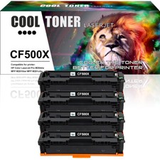 4PK CF500X Black Toner Compatible with HP 202X LaserJet M254dw M281cdw M281fdw
