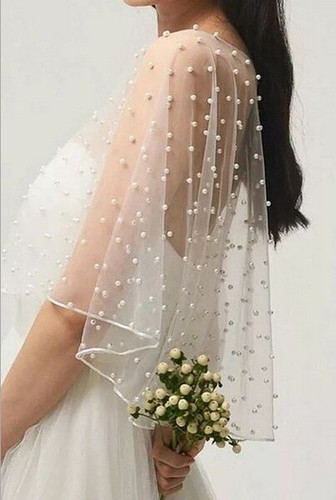 Studded Pearl Mesh Net Fabric Bridal Veil Soft Sheer Craft Dress Material 58" - Picture 51 of 167