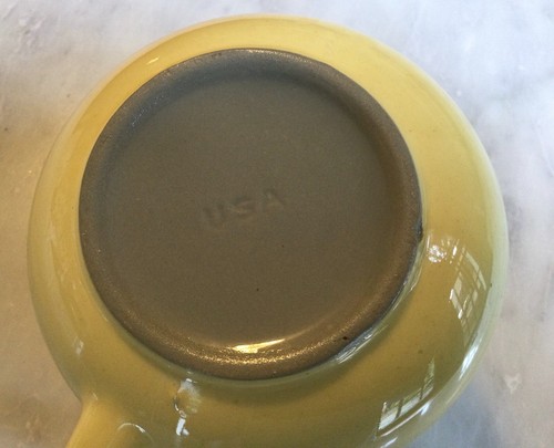 Vintage Harkerware Creamer Yellow & Gray Golden Dawn USA MID CENTURY MODERN - Picture 7 of 8