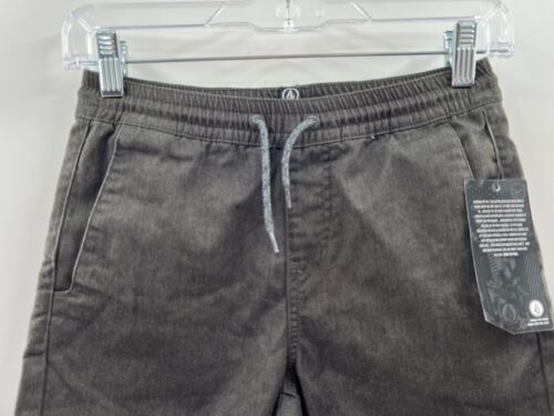 Volcom Boys Elastic Drawstring Waist Cotton Blend Gray Shorts Si3 Small (8) NWT - Picture 2 of 6