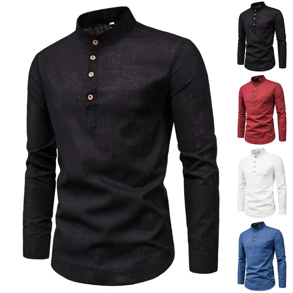 Henley shirt top under button down