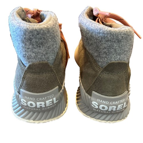 SOREL Out N About III Conquest Waterproof Suede Snow Boot Stone Green NEW Size 6 - Picture 4 of 9