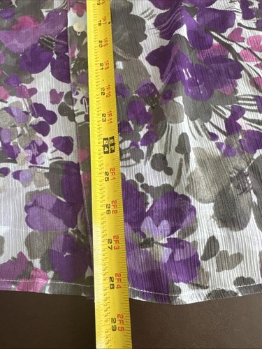 Blusa floral transparente con botones Covington púrpura y verde para mujer XL - Imagen 5 de 12