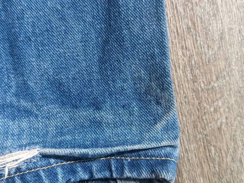 VTG 1970s Lee Riders Mens Hippie Distressed Faded Patched Jeans 33x30 USA Talon - Picture 13 of 19