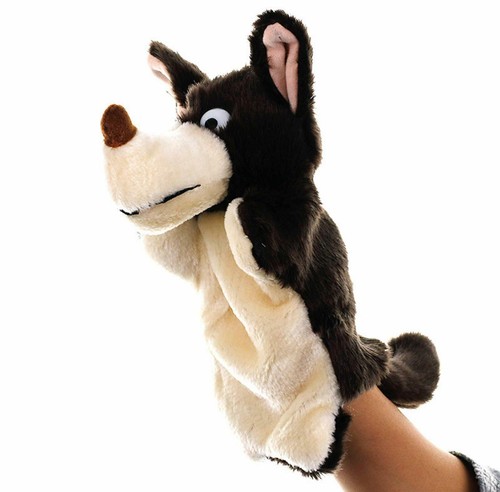 27cm Wolf Animal Plush Soft Doll Hand Puppet Storytelling Parent-Child Toy - Picture 3 of 10