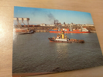 Postcard Steam Tractor Container Ship East London South Africa Sep 1977 ungel_