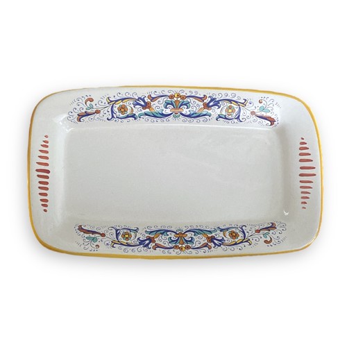 Asas de plato de cerámica Nova Deruta pintadas flor de lis floral Italia Ricco - Imagen 5 de 10