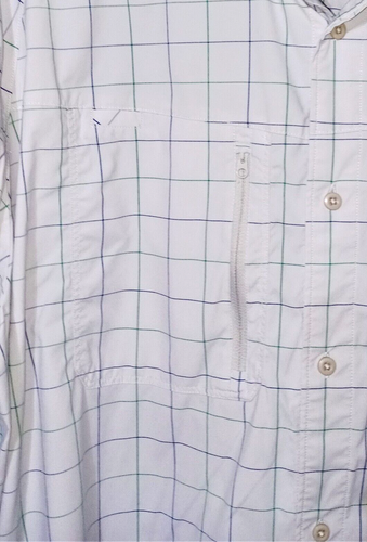 Under Armour Heat Gear Loose LS Button Shirt Nylon Fishing Vented Gray Plaid Med - Picture 5 of 9