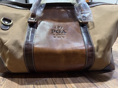 FH Wadsworth Genuine Leather Duffel Bag 20x11x10 - PGA Logo