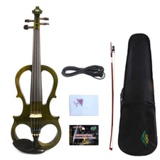 New Advanced dark green Electric Violin Silent 4/4 Free Case Bow Nice Tone EV5