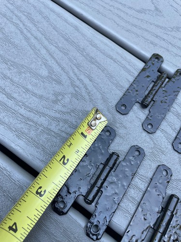 16 ACORN BLACK FORGED IRON H 3" FLUSH CABINET DOOR SHUTTER HINGES HARDWARE - Picture 13 of 18