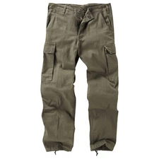Moleskin Trouser German Army Style Durable Work Cargo Pants Cotton Olive Green