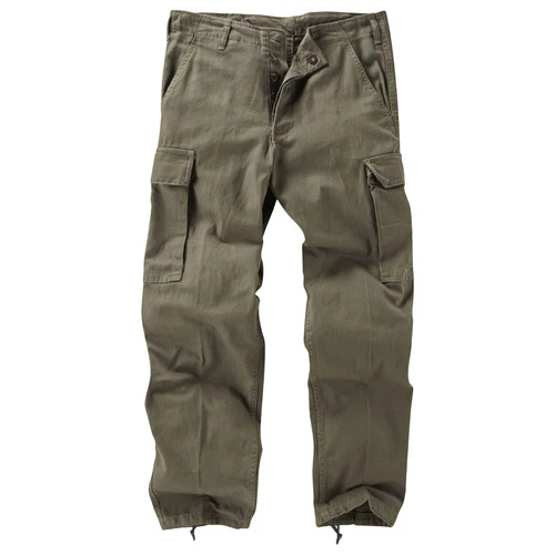 Mens Work Trouser Heavy Duty Cotton German Moleskin Army Style Combat Pant Olive