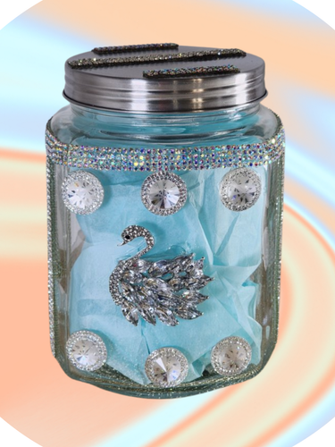 DIY DECORATIVE GLASS STORAGE JAR/CANDY CONTAINER WITH LID CENTERPIECE HOME DECOR - Picture 10 of 17