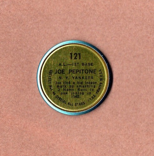 1964 Topps Coins #121 Joe Pepitone Yankees (20% *Rebates!!) - Picture 2 of 2