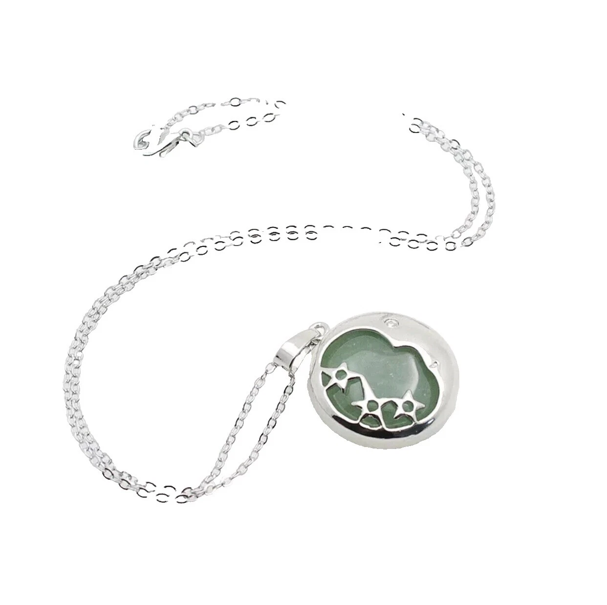 Aventurine Silver Plated Stone Fashion Necklaces & Pendants