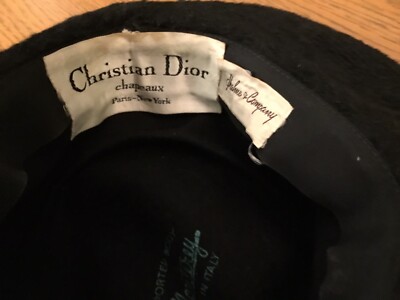 Vintage￼ 1960'S CHRISTIAN DIOR Chapeaux Paris NY ￼BLACK