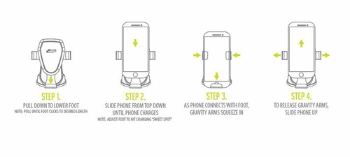 Bracketron 10W Qi Wireless Charging Gravity Mount for Dash or Vent BT29722 PwrUp - Picture 6 of 12